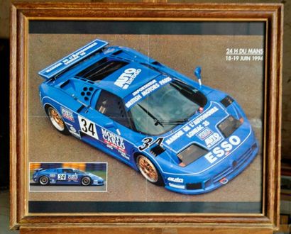 null Bugatti EB 110, Le Mans 1994. Poster encadré. 50x60cm