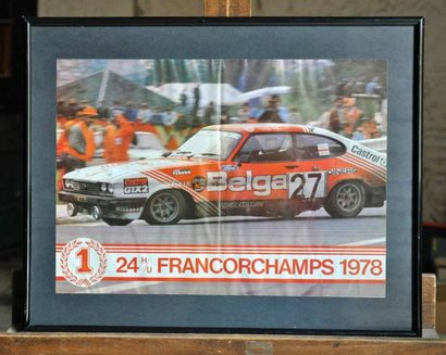 null Ford Capri Belga N° 27, 1er 24 h du Spa- Francorchamps 1978. Poster encadré....
