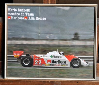 null Alfa 179C Marlboro N° 22, M. Andretti. Poster encadré. 35x40cm