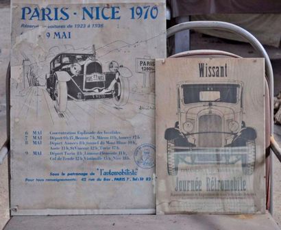 null Lot de deux affiches, Paris Nice 1970 et Wissant 1976, sous verre
