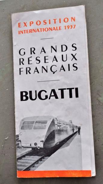 null Dépliant sur l'exposition universelle 1937 et les autorails Bugatti