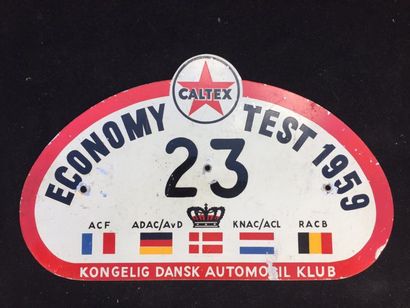 null Plaque de rallye. Economy Test 1959