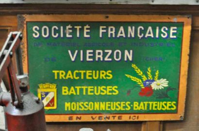 null Plaque Société française de tracteurs (37x60 cm)