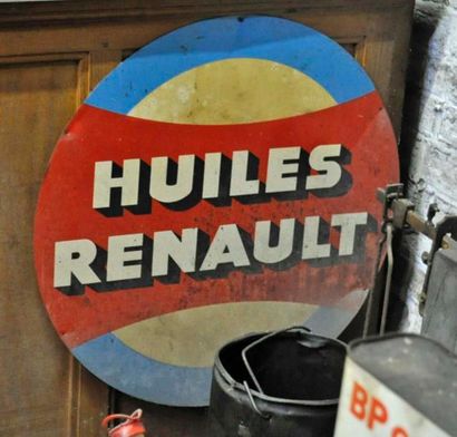 null Plaque huiles Renault (diam. 70cm environ)