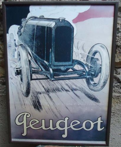 Affiche Peugeot course 