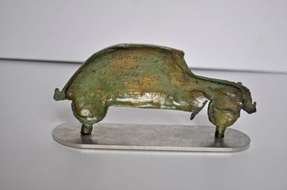 LAURENT Georges (1940-) Bronze. Profil Citroën 2CV n° 14/50  2017, fonte à cire perdue,...