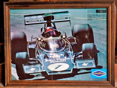 LOTUS Lot de 5 Posters: Lotus 49, 1er Kyalami 1968, J. Clark ( Last win) Poster encadré....