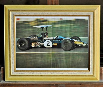 LOTUS Lot de 4 posters: Lotus 72 JPS N° 8, Fittipaldi 1971. Poster encadré. 25x55cm....