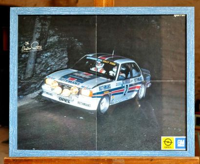 OPEL / FORD Lot de 5 posters: Opel Ascona 400 MC N° 4, A. Kullang. Poster encadré....