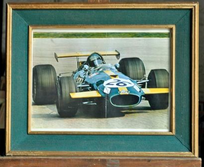 BRAHAM Lot de 10 posters: Brabham bt 42 CAP, C. Reuteman. Poster encadré. 40x50cm....