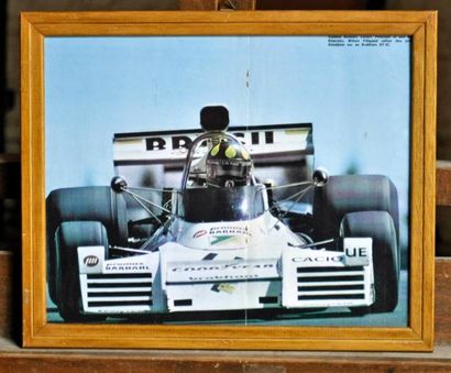 BRAHAM Lot de 10 posters: Brabham bt 42 CAP, C. Reuteman. Poster encadré. 40x50cm....