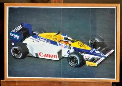 WILLIAMS Lot de 4 posters: Williams FW 11 , Eclaté. Poster encadré. 50x70cm. Williams...