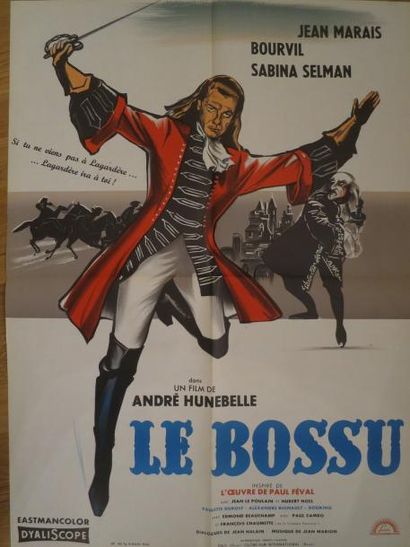 null "LE BOSSU" de André Hunebelle avec Jean Marais. Affichette 0,60 x 0,80