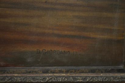 D. GIORDANO. La marquise de Pompadour. Huile sur toile signée en bas à droite et...