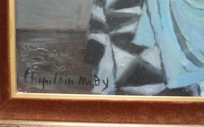 null HST - Chapelain Midy (1904-1992) -Tulipe à la main - signé - (petites égratignures...