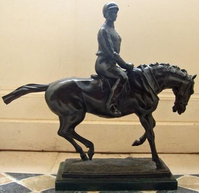 null Le Jockey. Bronze, Haut: 52cm