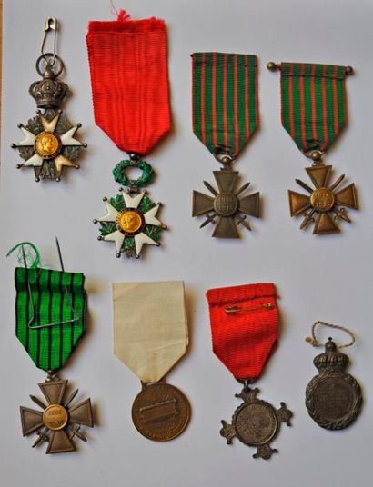 null Lot de 8 médailles: 2 Légion d'Honneur 2° Empire et République, 2 médailles...