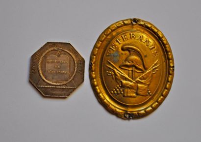 null Médaille de Carrère-Lagarrière au conseil des Cinq-Cents l'an 3 et plaque de...