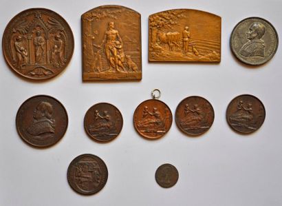 Lot de médailles en bronze, XIX°