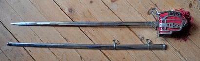 null Epée claymore en acier avec son fourreau, Long. 105cm