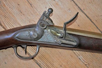 null Fusil tromblon de marine à silex, canon en bronze, manufacture de St. Etienne,...