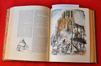 V. HUGO. Notre Dame de Paris. Illustrations de F. SALVAT. Larousse 1935. Reliure...