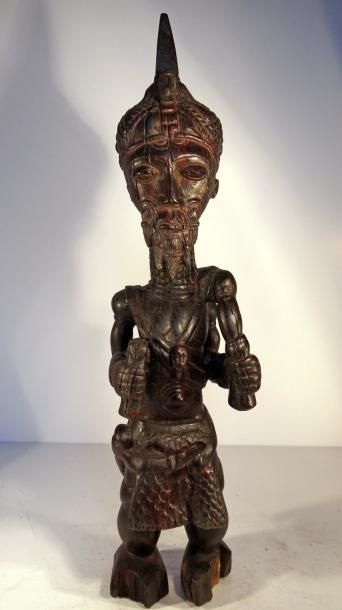  Luluwa -RDC du CONGO , ex Zaïre -Statue de Chef, très belle sculpture représentant...