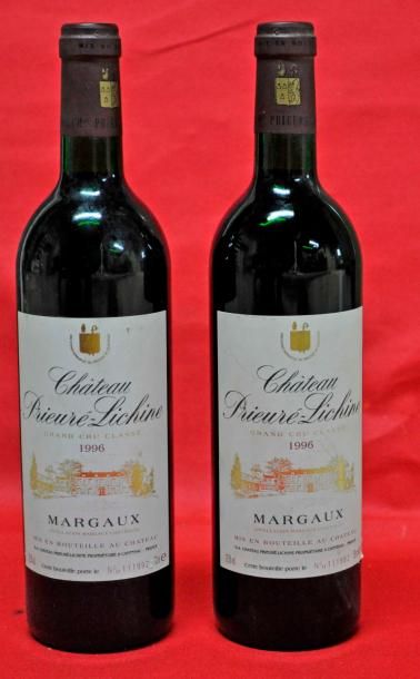 null Château Prieuré Lichine. Margaux. Grand Cru Classé 1996. Lot de 2 bouteille...