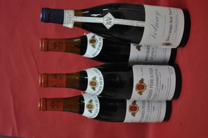null Gevray Chambertin Bouchard 1989, lot de 3 bouteilles + Volnay 1989, 1 boute...