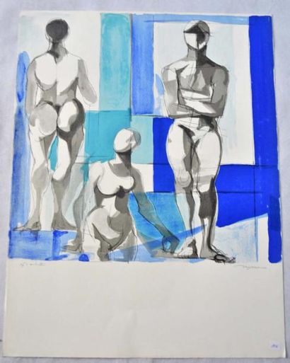 DESPIERRE. Femmes cubiste. 3 lithographie en couleur. Epreuve d’artiste signées