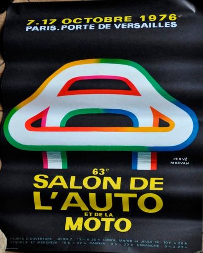 null Lot de 5 affiches: 1 affiche Salon de l'Auto 1976, 94x62cm + 3 affiches Salon...