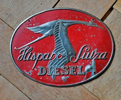 Plaque Hispano Suiza Diésel. 19x15cm