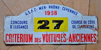 null Lot de 3 plaques de rallye: Criterium des voitures anciennes 1966 + Bugatti...