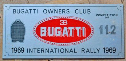 null Lot de 3 plaques de rallye: Criterium des voitures anciennes 1966 + Bugatti...