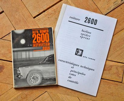 null Alfa Romeo 2600. Livret technique 1963, caractéristiques et cotes technique...
