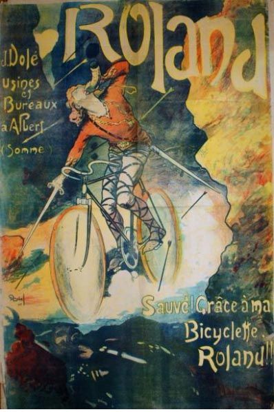 null LOBEL. Cycles Roland. Affiche Imprimerie Camis, vers 1905. 120x80cm