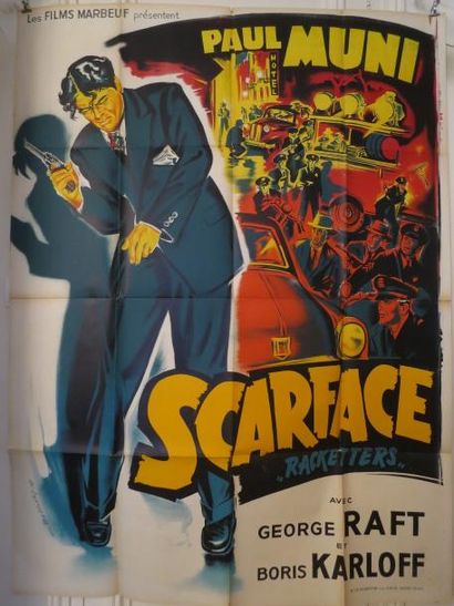 null "SCARFACE" (1963) de Howard Hawks avec Paul Muni, George Raft, Boris Karloff....