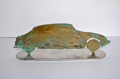 null Georges LAURENT (1940) Bronze. Profil Citroën DS n° 10/50, fonte à cire perdue...