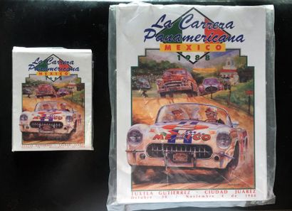 null Lot de 30 cartes (14x11cm) et 30 lithographies (28x21.5cm) Carrera Panamericana...