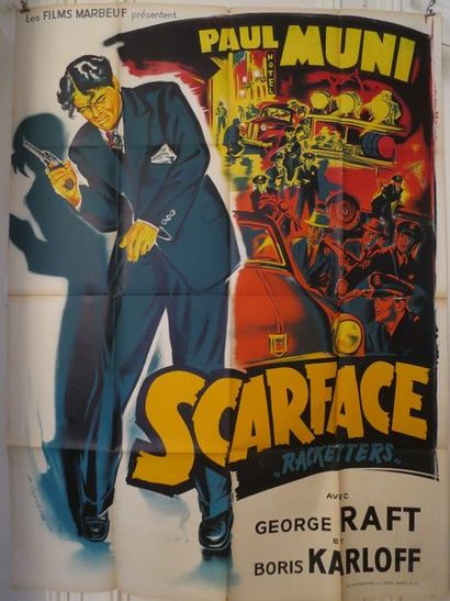 null "SCARFACE" (1963) de Howard Hawks avec Paul Muni, George Raft, Boris Karloff....