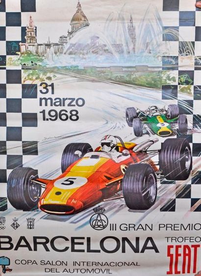 Affiche originale du Grand Prix de Barcelone...