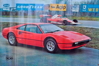 null Affiche de concession pour la Ferrari 308 (98x69cm)