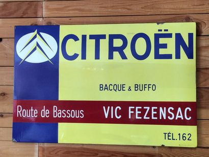 null Plaque émaillée d'agent Citroën, Vic Fezensac, années 1950 - 1960, très bon...