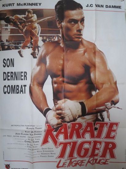null "KARATE TIGER" (1976) de Corey Yeun avec Jean-Claude Vandamme. Affiche 1,20...