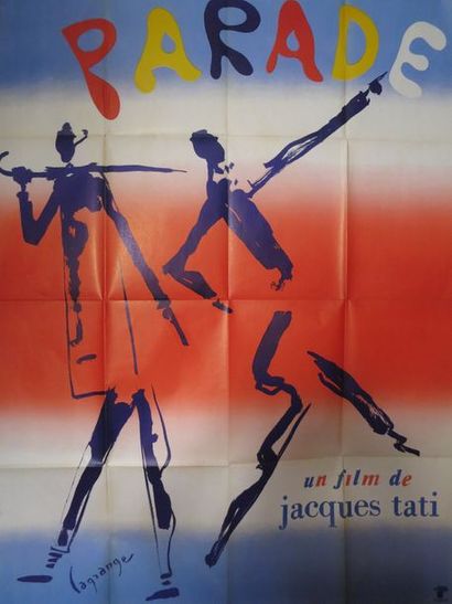 null "PARADE" de et, avec Jacques Tati. Affiche 1,20 x 1,60. Dessin de Lagrange....