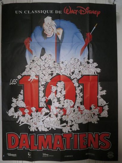 null "LES 101 DALMATIENS" Dessin animé de Walt Disney. Affiche 1,20 x 1,60. 