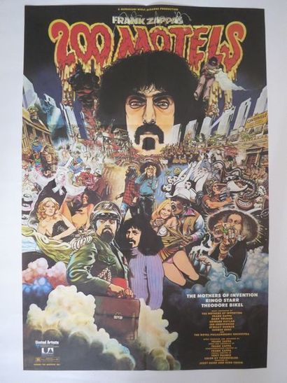 null "200 MOTELS" Film musical de Frank Zappa avec Ringo Starr. Affiche originale...
