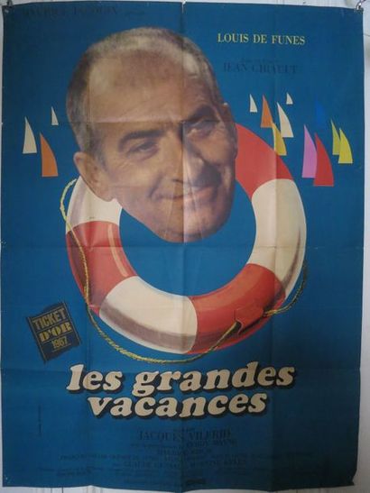 null "LES GRANDES VACANCES" de Jean Giraut avec Louis de Funès. Affiche 1,20 x 1,60...