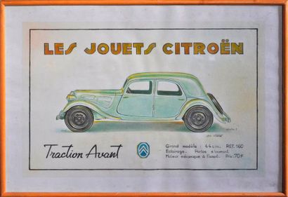 VISPE. Les jouets Citroën, aquarelle signée...