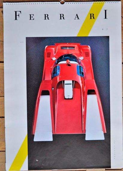 null Calendrier Ferrari avec 512 M châssis 1024 de Jean AUSSENAC (69X48cm)
